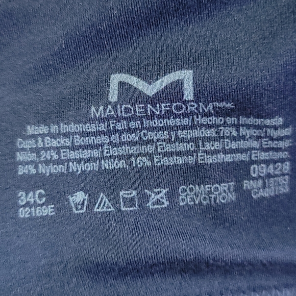 Maidenform ♡ Blue 34C underwire blue bra adjusta - Picture 2 of 12